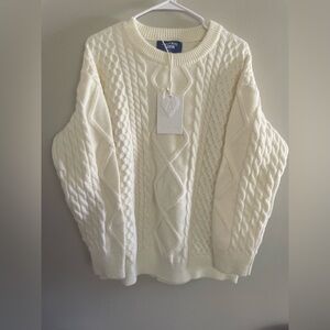 Aelfric Eden Ivory Cable Knit Sweater
